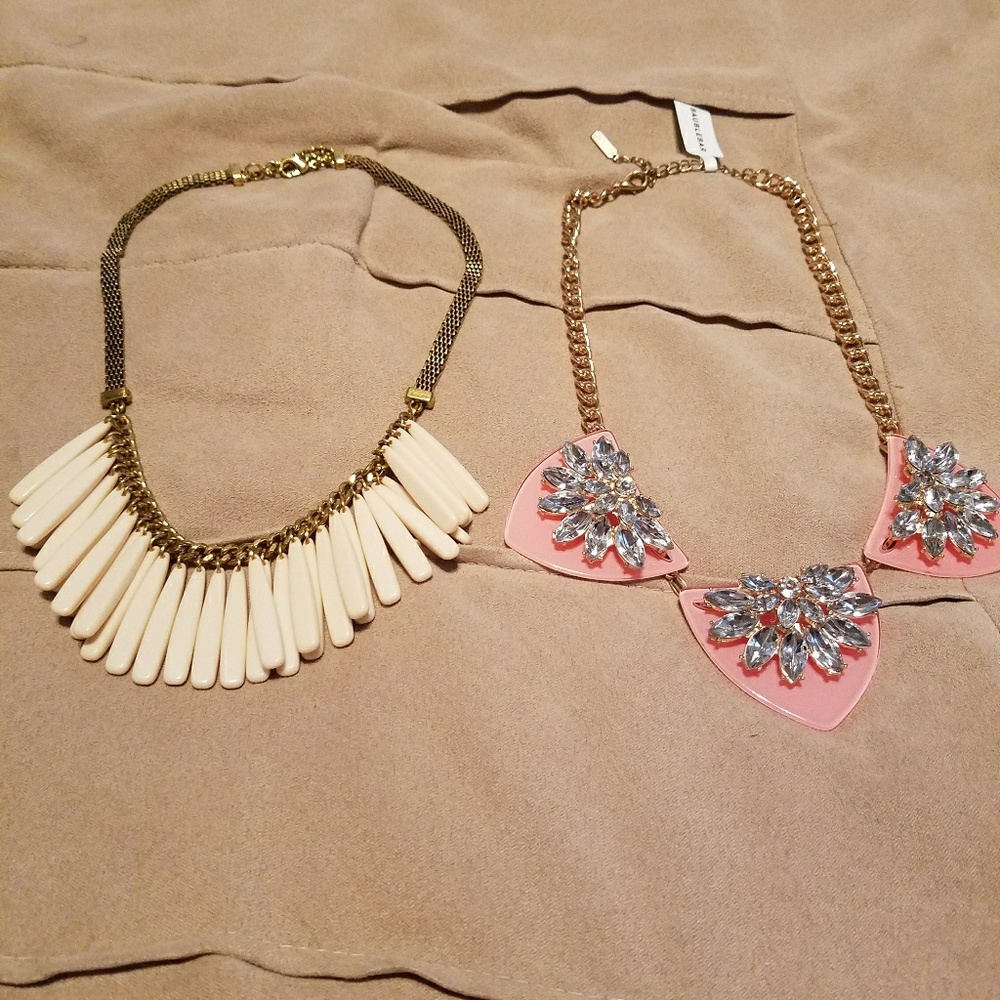 Lot of 2: Baublebar Pink Gem Bib & Other Bib